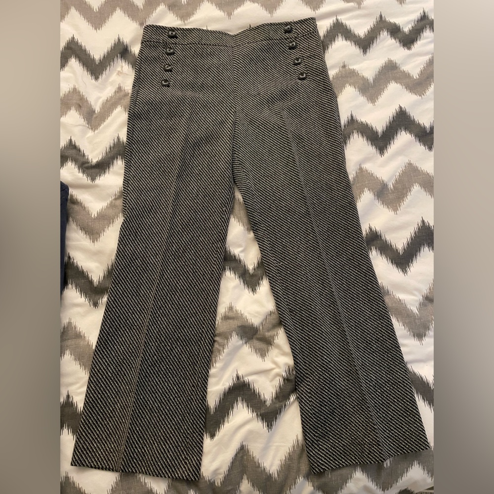 LOFT Outlet Original Dress Trouser Pant, wide leg, Women’s 14, black & white